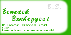 benedek banhegyesi business card