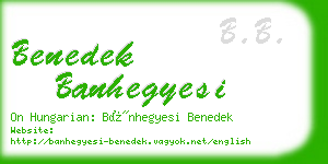 benedek banhegyesi business card